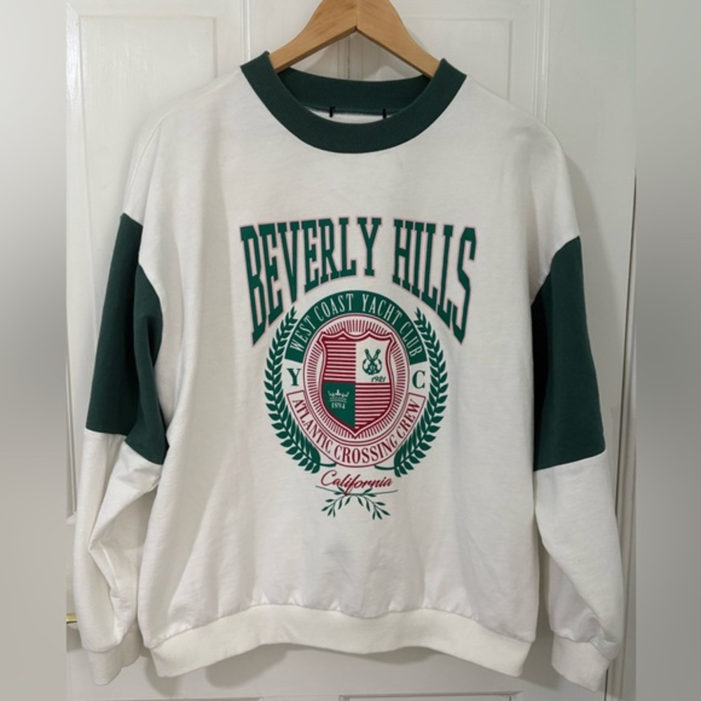Beverly Hills West Coast Vintage look 90s Colorblock sleeve sweatshirt size M
